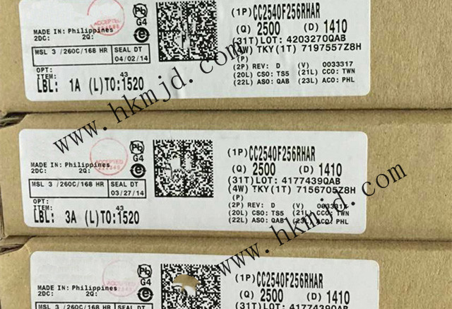 配備256kB 閃存，8kB SRAM【CC2540F256RHAR】——帶 USB 的低功耗 Bluetooth?無(wú)線MCU